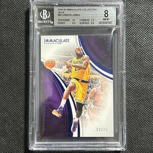 LEBRON JAMES 2024-25 PANINI IMMACULATE COLL #65 ACTION BLUE /25 LAKERS BGS 8